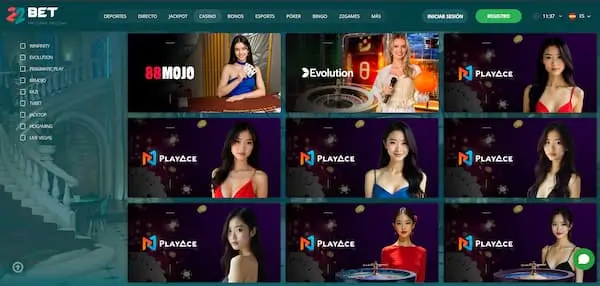 22Bet Casino en vivo