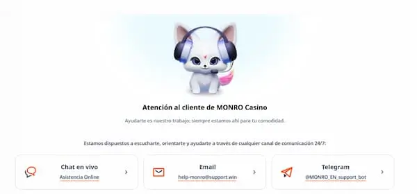 Atencion al cliente - Monro Casino