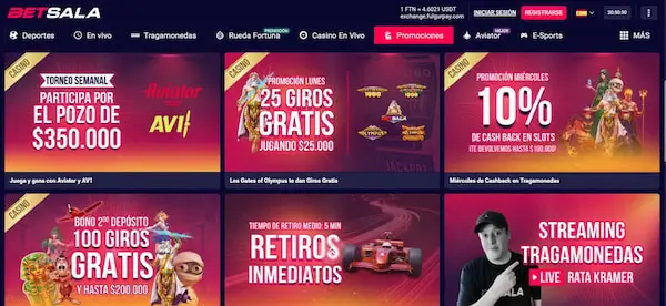 Los Mejores Casinos con 25 Giros Gratis Sin Depósito: Betsala 