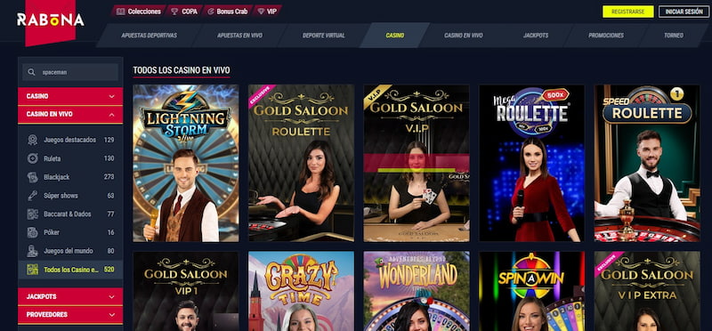 Casino en vivo - Rabona casino Chile