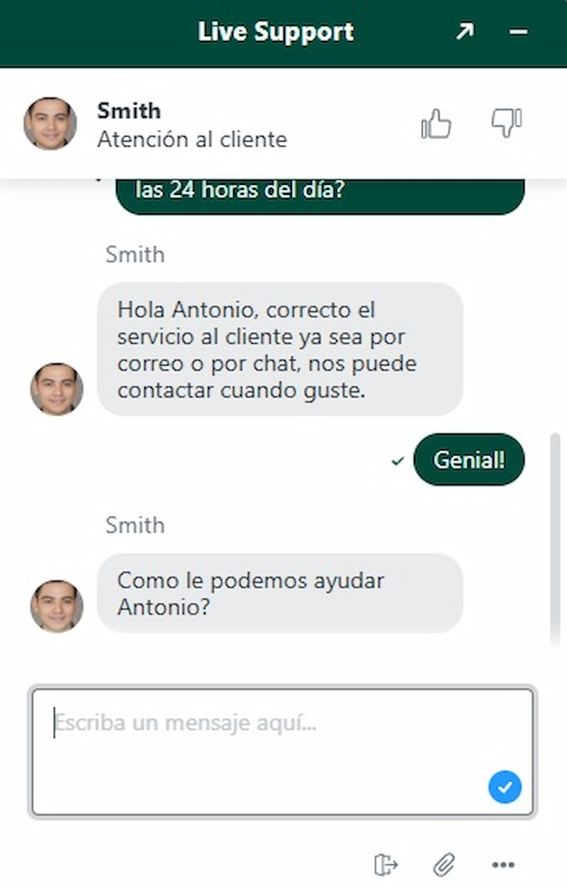 Chat en vivo - Casinia casino Chile