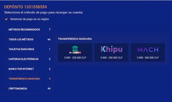 Depositar Dinero con Banco de Chile