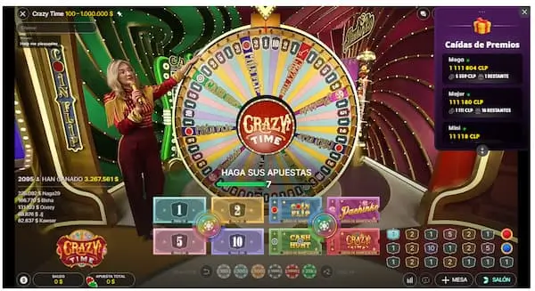 Diseno e intefraz de Crazy Time