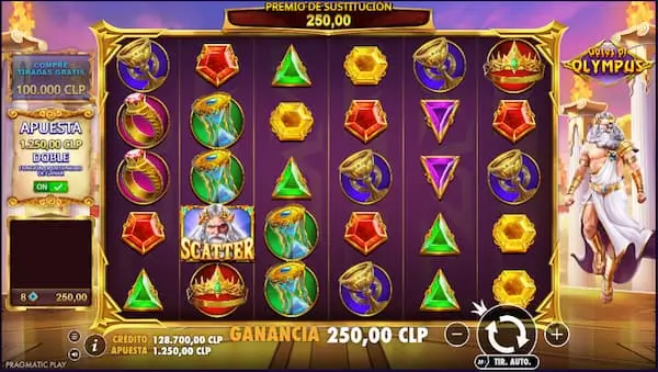 Interfaz de Gates of Olympus