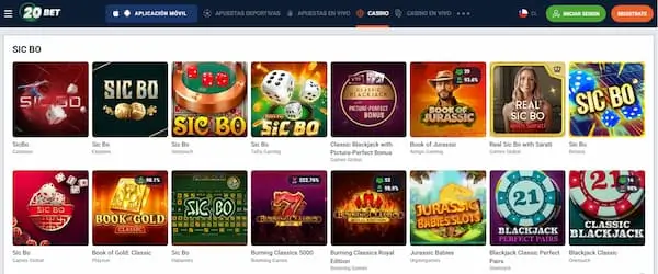 Juego de Dados Online en 20Bet