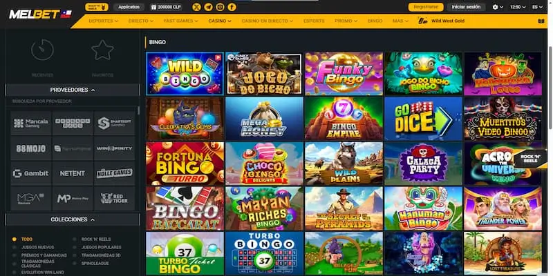 Juegos de Bingo en Melbet Chile