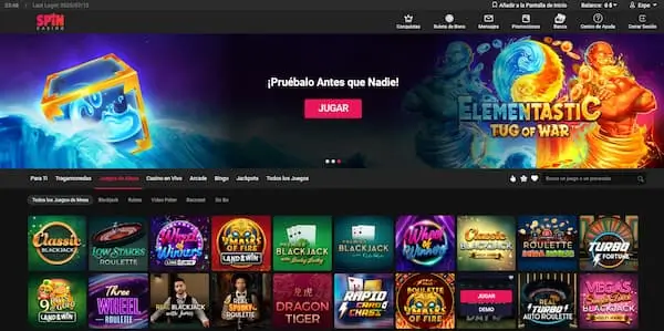 Juegos de Mesa en Spin Casino Chile