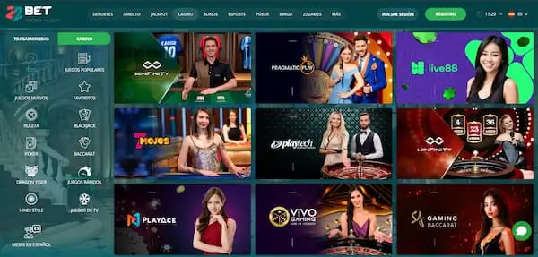 Juegos de casino en 22Bet chile