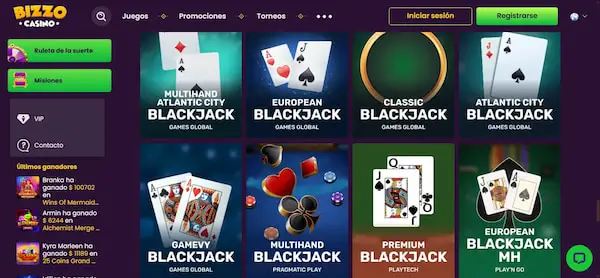 Juegos de mesa - Bizzo casino Chile