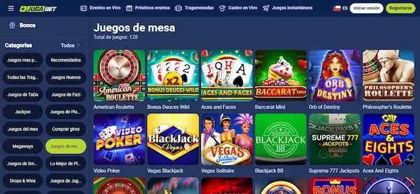 Juegos de mesa - Jugabet casino Chile