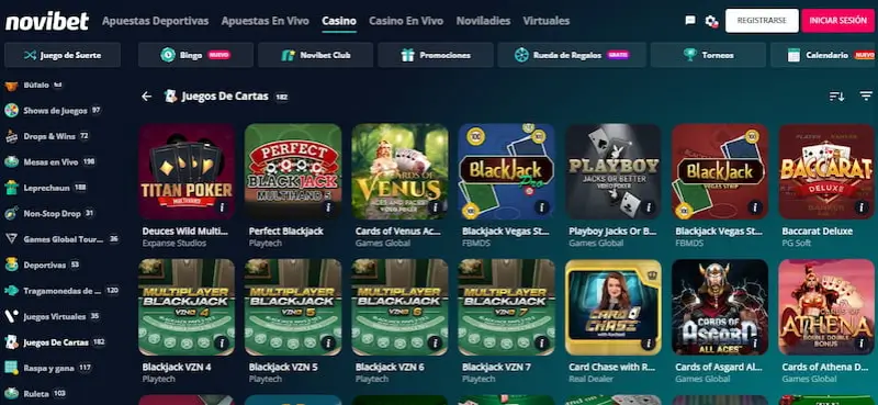 Juegos de mesa - Novibet casino Chile