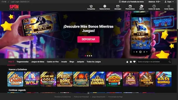 Juegos del  Casino Spin