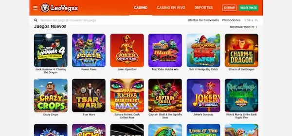 Leo Vegas - Casinos online que aceptan Webpay en Chile