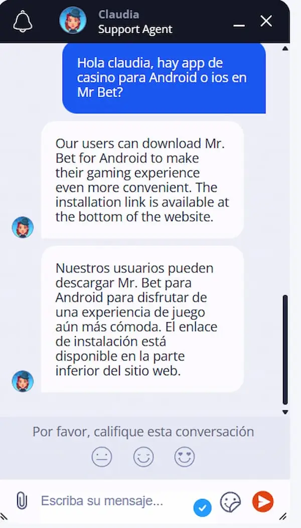 Mr.Bet atencion al cliente