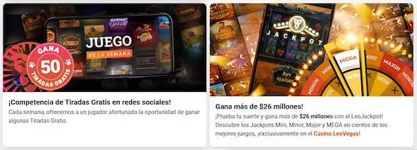 Otras promociones - LeoVegas casino Chile