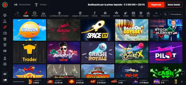Juegos de Crash en Pin up Casino Chile