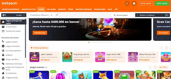 Presentación - Betsson casino Chile