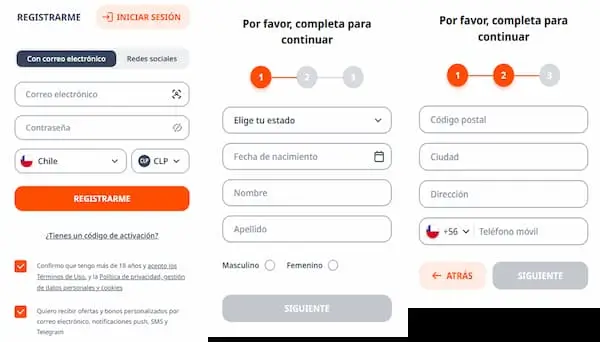 Proceso de registro en el Casino Monro
