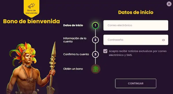 Registro en Bizzo casino Chile