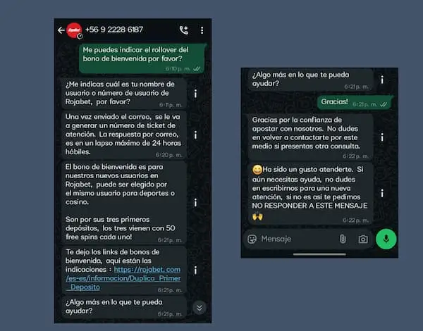 Rojabet atencion al cliente