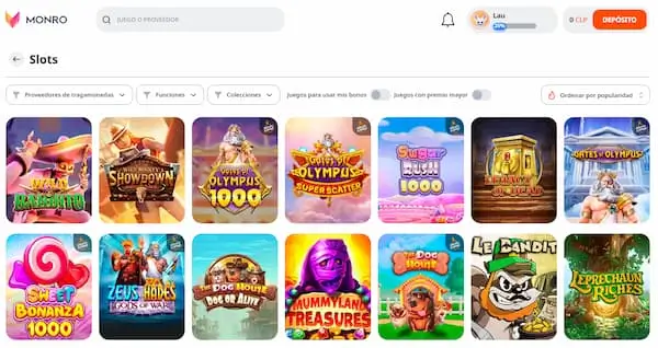 Tragamonedas en Casino Monro Chile