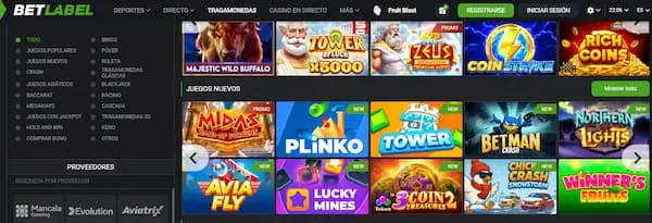Juegos de casino en Betlabel